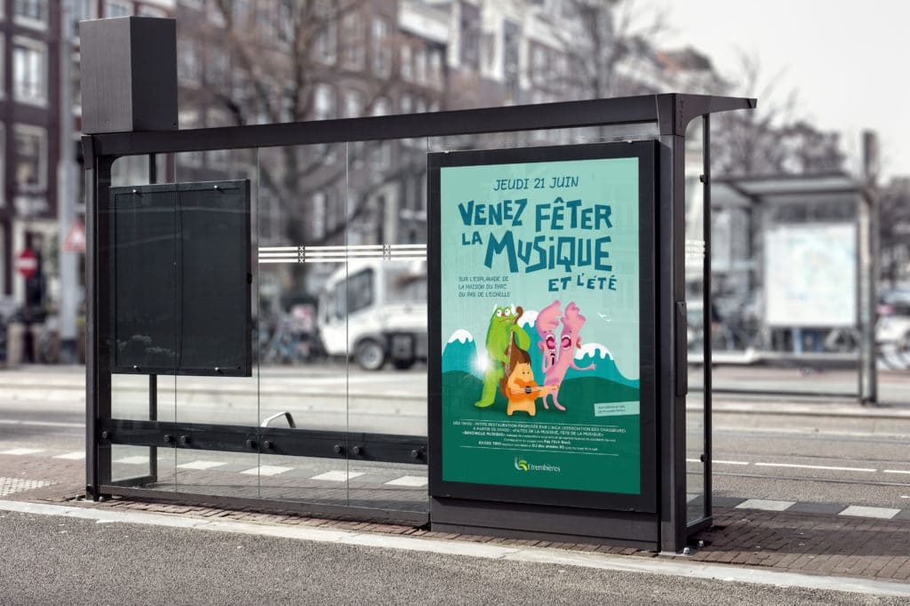 affiche-sucette affiche mobilier urbain